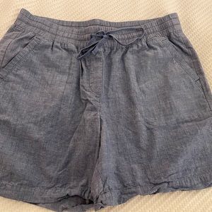 Talbots 100% cotton chambray shorts with adjustable waist